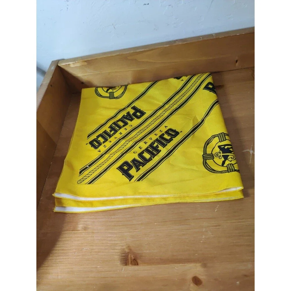 CERVEZA PACIFICO Mexican Beer Bandana Cinco De Mayo Yellow Black 22